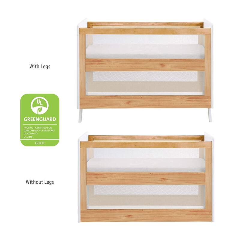 BreathableBaby Breathable Mesh 3-in-1 Convertible Crib, Greenguard Gold Certified