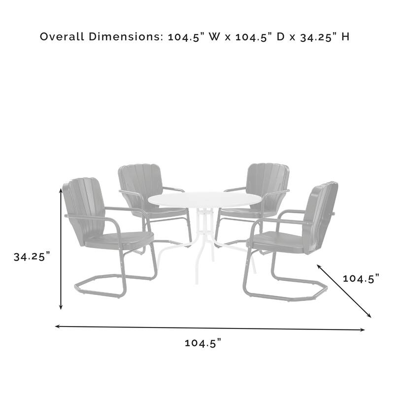 Crosley Ridgeland 5-piece Outdoor Dining Set - 104.5 W x 104.5 D x 34.25 H