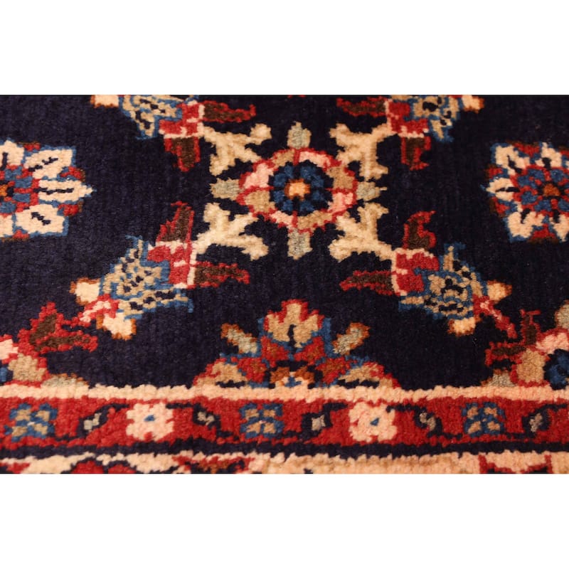 ECARPETGALLERY Hand-knotted Anadol Dark Navy Wool Rug - 2'7 x 11'0