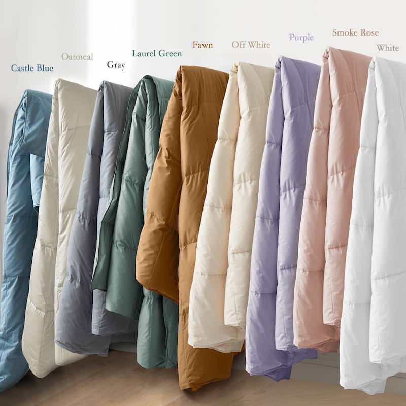 All Season 300TC Organic Cotton Down Comforter - 100% Natural, Chemical-Free, Medium Warmth Duvet Insert