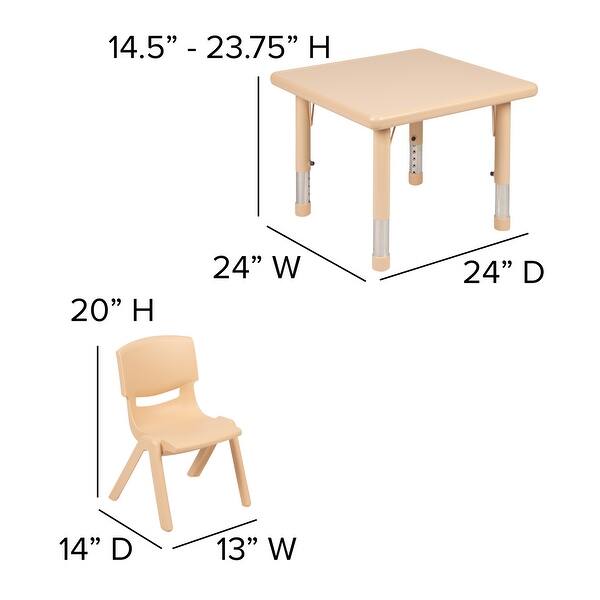 Shop Black Friday Deals On 24 Square Plastic Height Adjustable Activity Table Set With Chairs Overstock 10055910