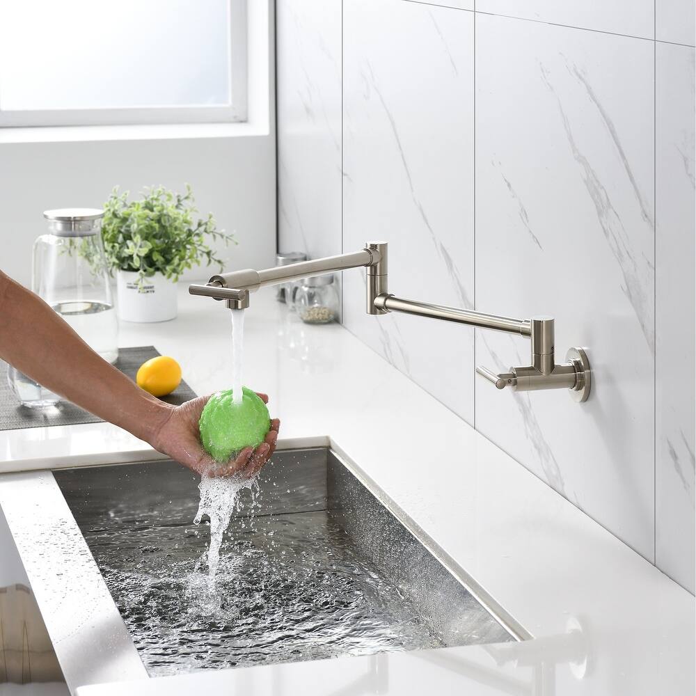 Wall-Mounted Pot Filler Faucet