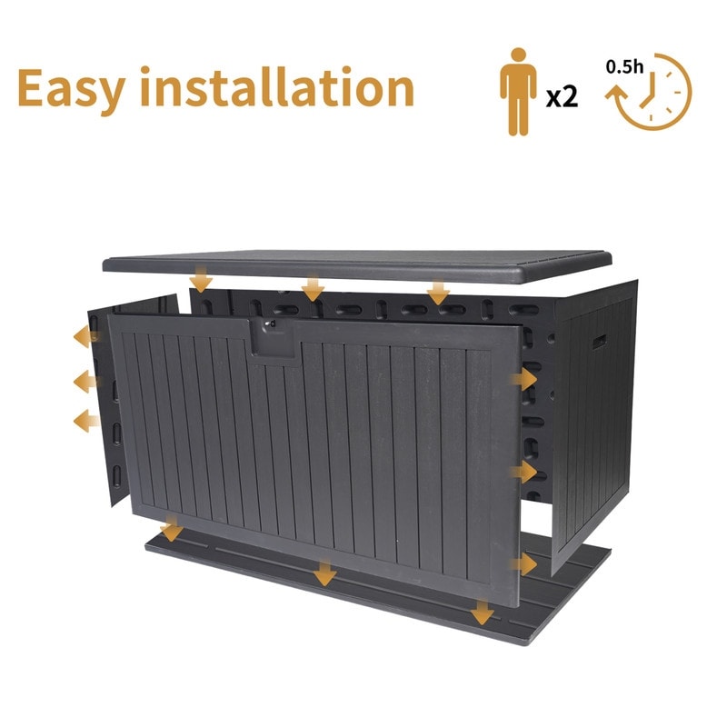 230 Gallon Large Resin Deck Box, Spacious and Versatile Waterproof