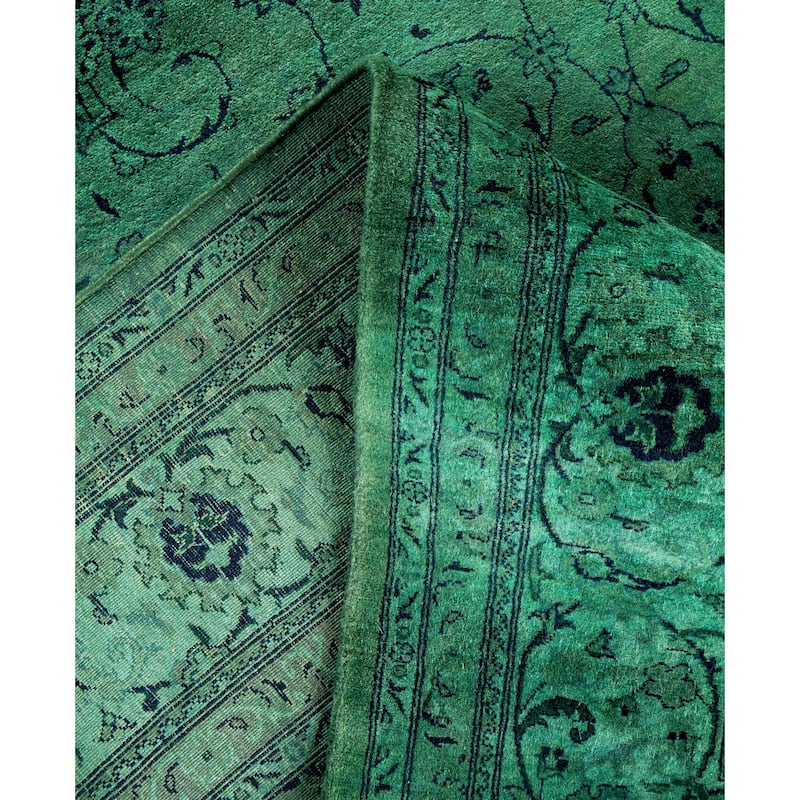 Overdyed One-of-a-Kind Hand-Knotted Area Rug - Green - 6' 2" x 9' 1"