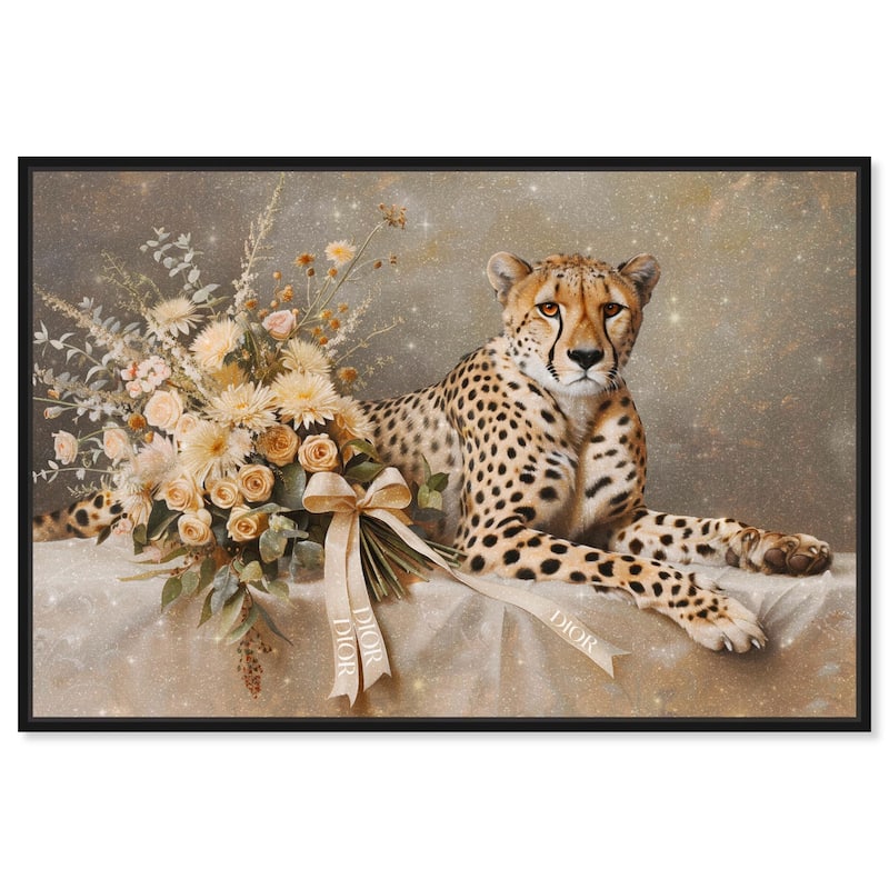 Bouquet Cheetah Canvas by Art Remedy - Black - 15" x 10"