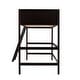 preview thumbnail 12 of 11, Espresso Twin Size Solid Wood Loft Bed with Ladder and Fence for Bedroom, Boys and Girls