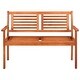 preview thumbnail 3 of 9, vidaXL 2-Seater Patio Bench with Cushion 47.2" Solid Eucalyptus Wood - 47.2" x 23.6" x 35"