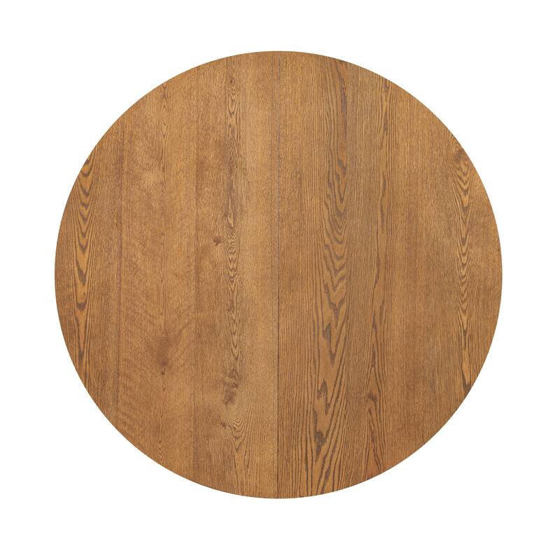 5 Piece Functional Dining Set, Wood Extendable Round Dining Table Set with Removable Leaf and 4 Upholstered Chairs