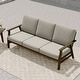 preview thumbnail 52 of 90, Casual Wood Outdoor Patio Sofa Loveseat with Cushion