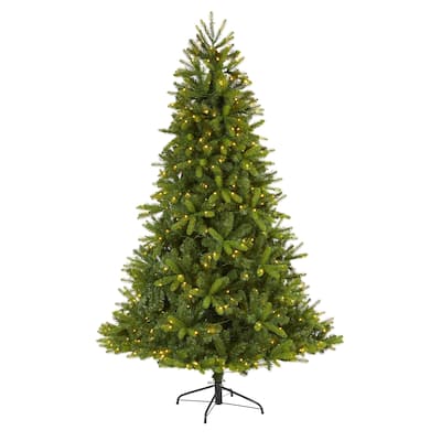 7ft. Spruce Look Artificial Christmas Tree with 500 LED Lights - Bright Seasonal Holiday X-Mas Glow