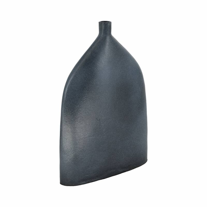 Decorative Sleek Sculptural Metal Vase - Contemporary Flower Vase