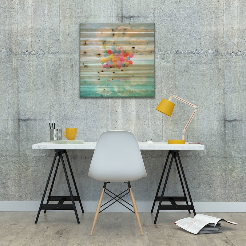 Dancing On Water Print On Wood by Erin Summer - Multi-Color