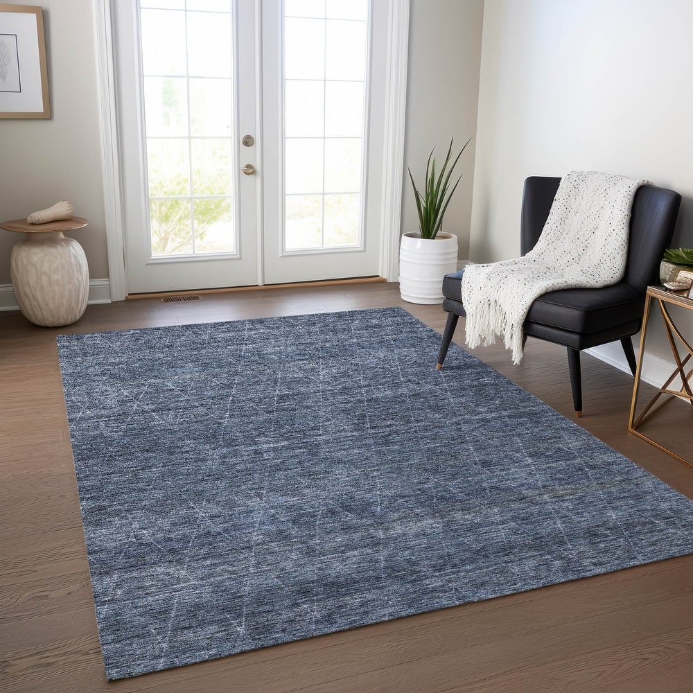Machine Washable Indoor/ Outdoor Trellis Ombre Chantille Rug