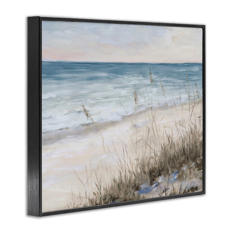 Stupell Traditional Beach Coast Line Tall Grass Soft Sky Framed Wall Art
