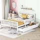 preview thumbnail 11 of 15, Full Size Kids Bed with Two Storage Drawers, Pink