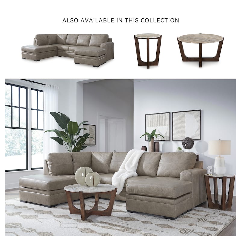 Signature Design by Ashley Amuleto Brown 2-Piece Sectional with Chaise - 124"W x 86"D x 40"H