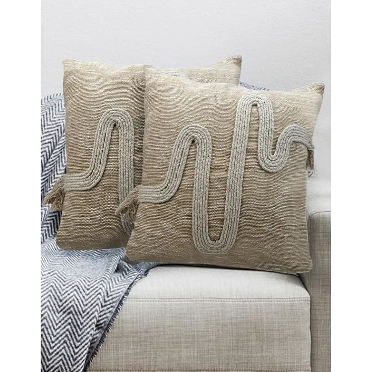 JoJo Fletcher Set of 2 20" x 20" Cotton Decorative Pillow Covers