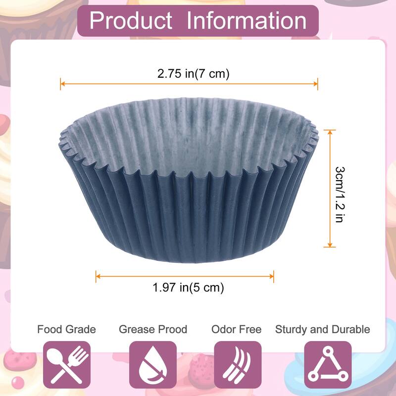 200 Count Cupcake Liners Cupcake Muffins Liners Paper Baking Cups - Dark Blue