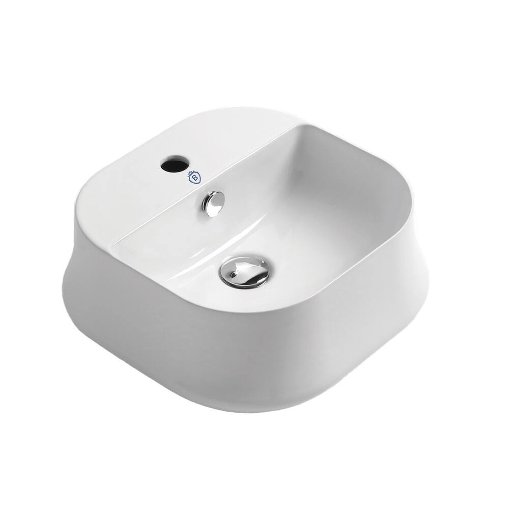 Whitehaus Britannia Square Above Mount Basin with Single Faucet Hole