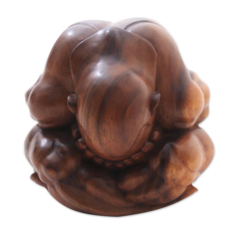 Novica Handmade Meditating Yogi Wood Sculpture (7.5 In.)