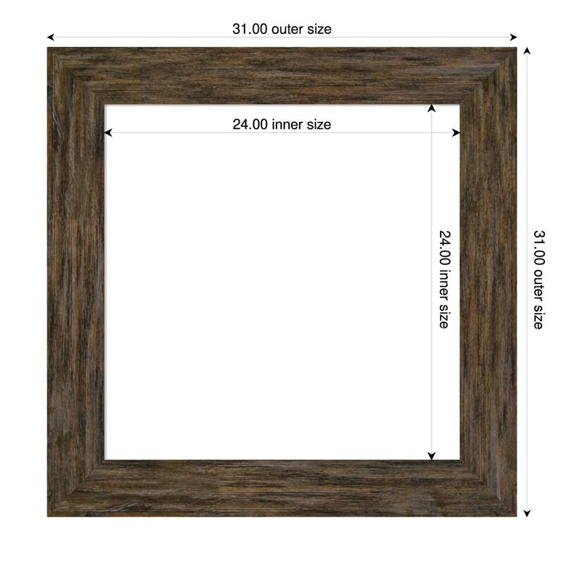 Amanti Art Fencepost Brown Framed Dry Erase Magnetic Board - 31 x 31 in - Fencepost Brown