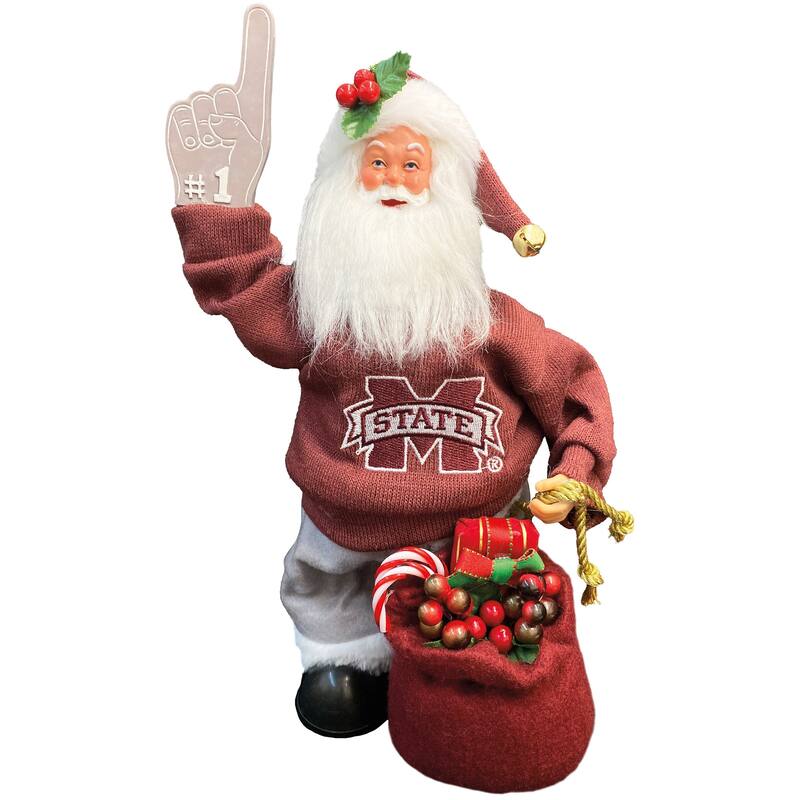 NCAA 12" Mississippi State Animated/Musical Santa