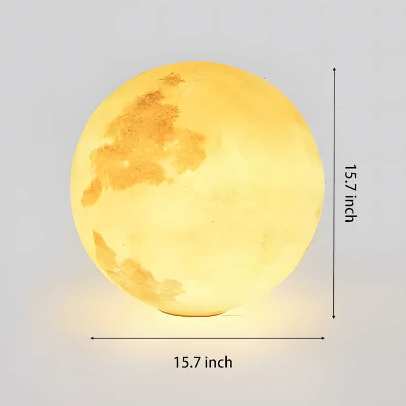 15.7" Indoor/Outdoor Solar Powered Glowing Moon Light - 15.7 inch