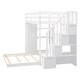 preview thumbnail 23 of 30, Twin Over Full Bunk Bed with Shelves, Drawers, Storage Stairs, Grey