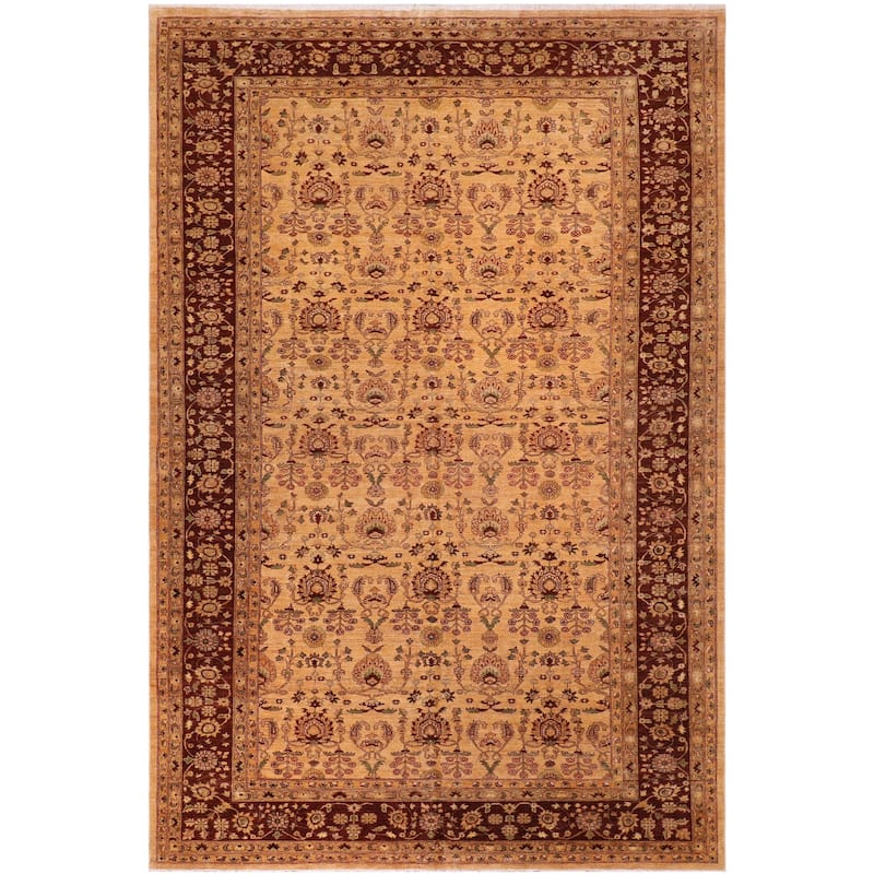 Bohemian Ziegler Basilia Gold Brown Hand-Knotted Wool Rug - 10'1'' x 15'8''