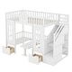 preview thumbnail 21 of 27, Twin Bunk Bed with Convertible Desk and Playhouse Design, Grey