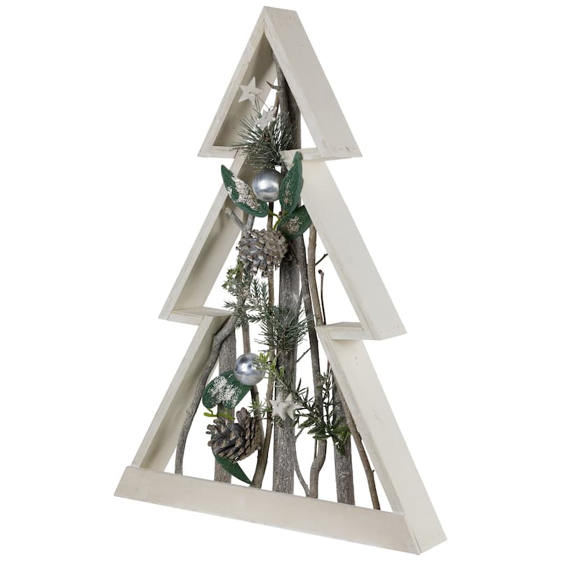 Stars and Pinecones Christmas Tree Tabletop Decoration - 17.5"