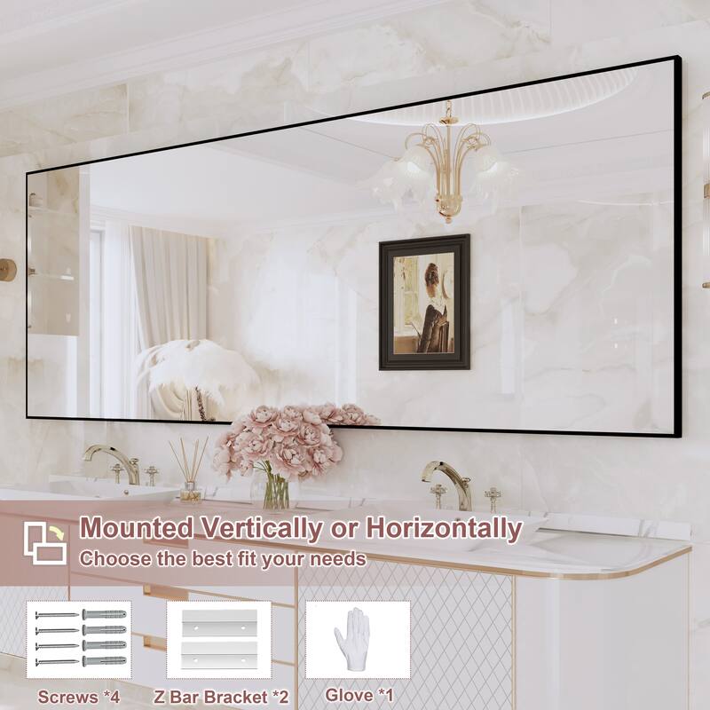 QuivaraView Wall Mounted Aluminum Frame Bathroom Vanity Mirror