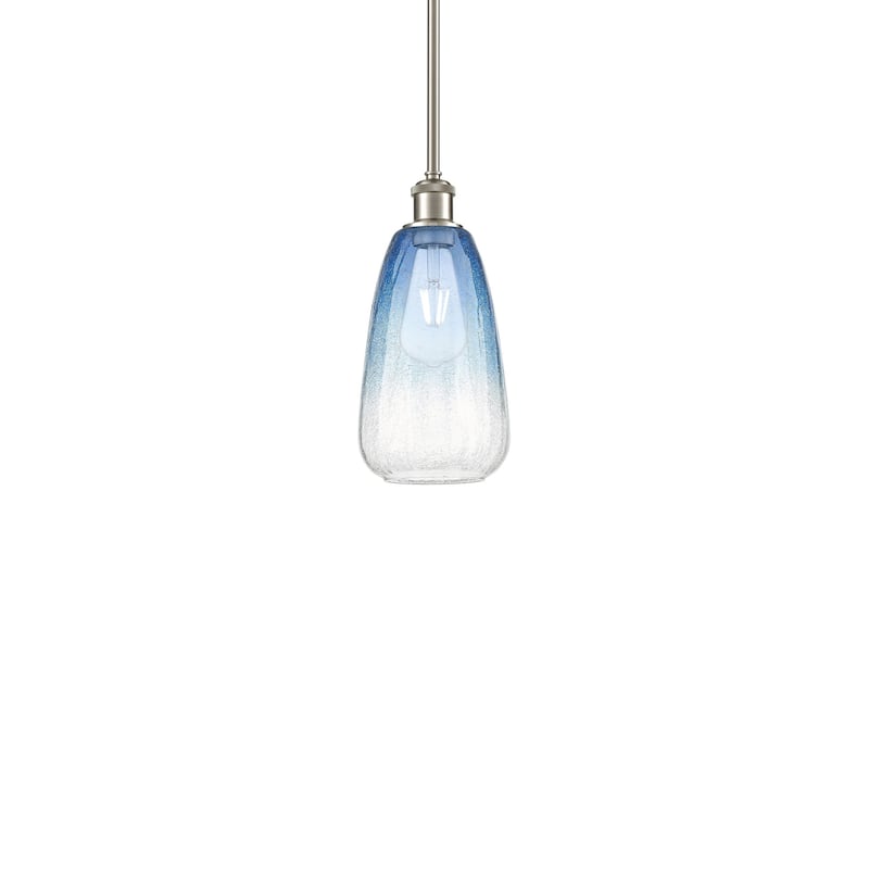 Innovations Lighting 516-1S-13-6 Brookhaven Almond Pendant Brookhaven - Brushed Satin Nickel / Sapphire Blue