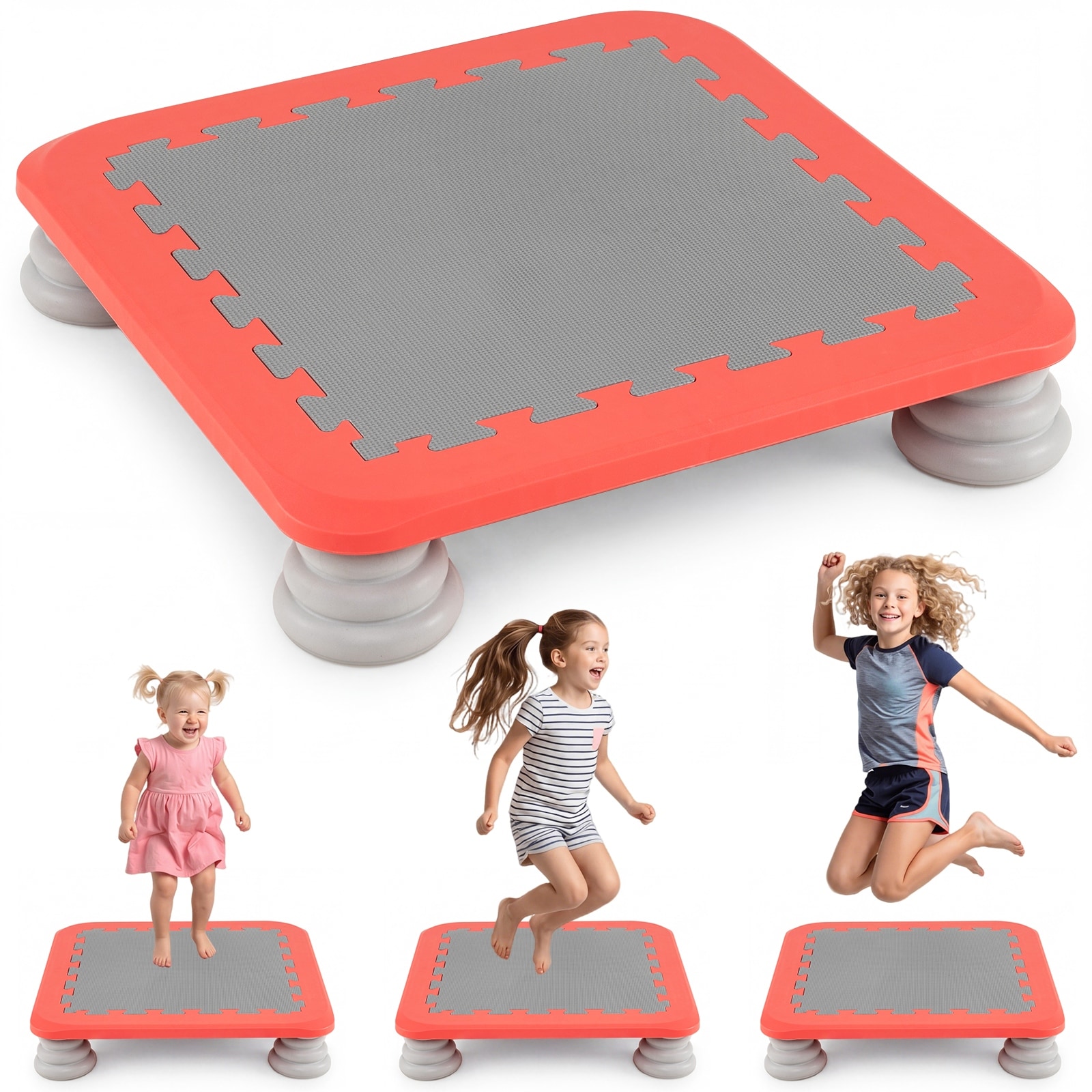 Gymax 25.5'' Mini Trampoline w/4 Removable & Non-Slip Foot Pads for
