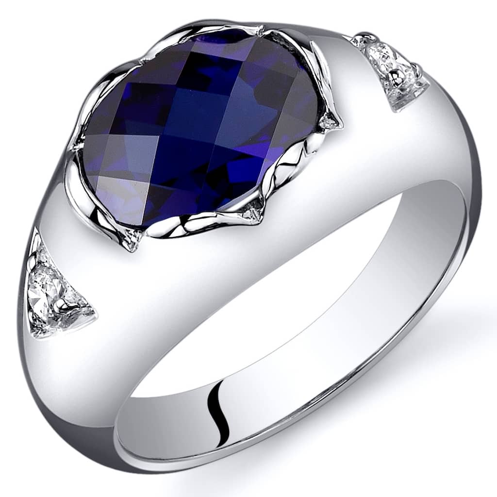 Sterling Silver 2.5 ct Created Sapphire Birthstone Ring
