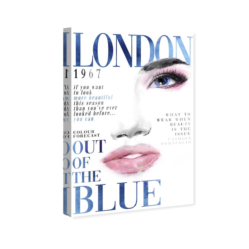 Wynwood Studio Canvas Fashion and Glam Cover London Watercolor Couture White and Glam Wall Art Canvas Print