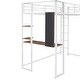 preview thumbnail 15 of 18, Multifunctional Design Metal Loft Bed with Two-sided Ladder, Shelves and Desk, Twin Size, White