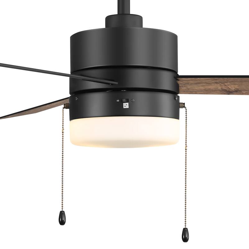 52" Traditonal Ceiling Fan with Light and Pull Chain (3 Reversible Blades)