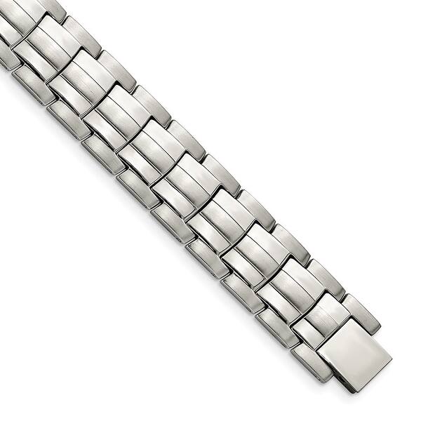 slide 1 of 2, Chisel Stainless Steel Brushed and Polished 8.5 Inch Link Bracelet