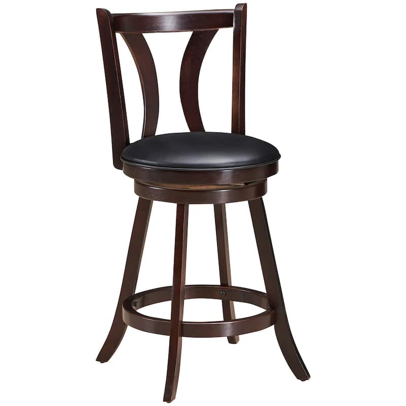 Gymax Set of 4 Swivel Bar stool 24'' Counter Height Leather Padded - See Details