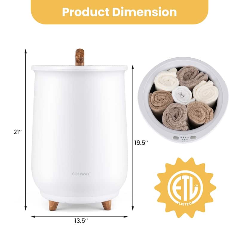 23L Bathroom Towel Warmer Bucket Timer w/ Fragrance Holder & Heating
