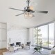 preview thumbnail 38 of 61, Bella Depot 52" Modern Reversible Crystal Ceiling Fan with Remote Control and Light Kit