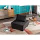 Poly fabric Square Living Room Ottoman Lazy Chair - Black