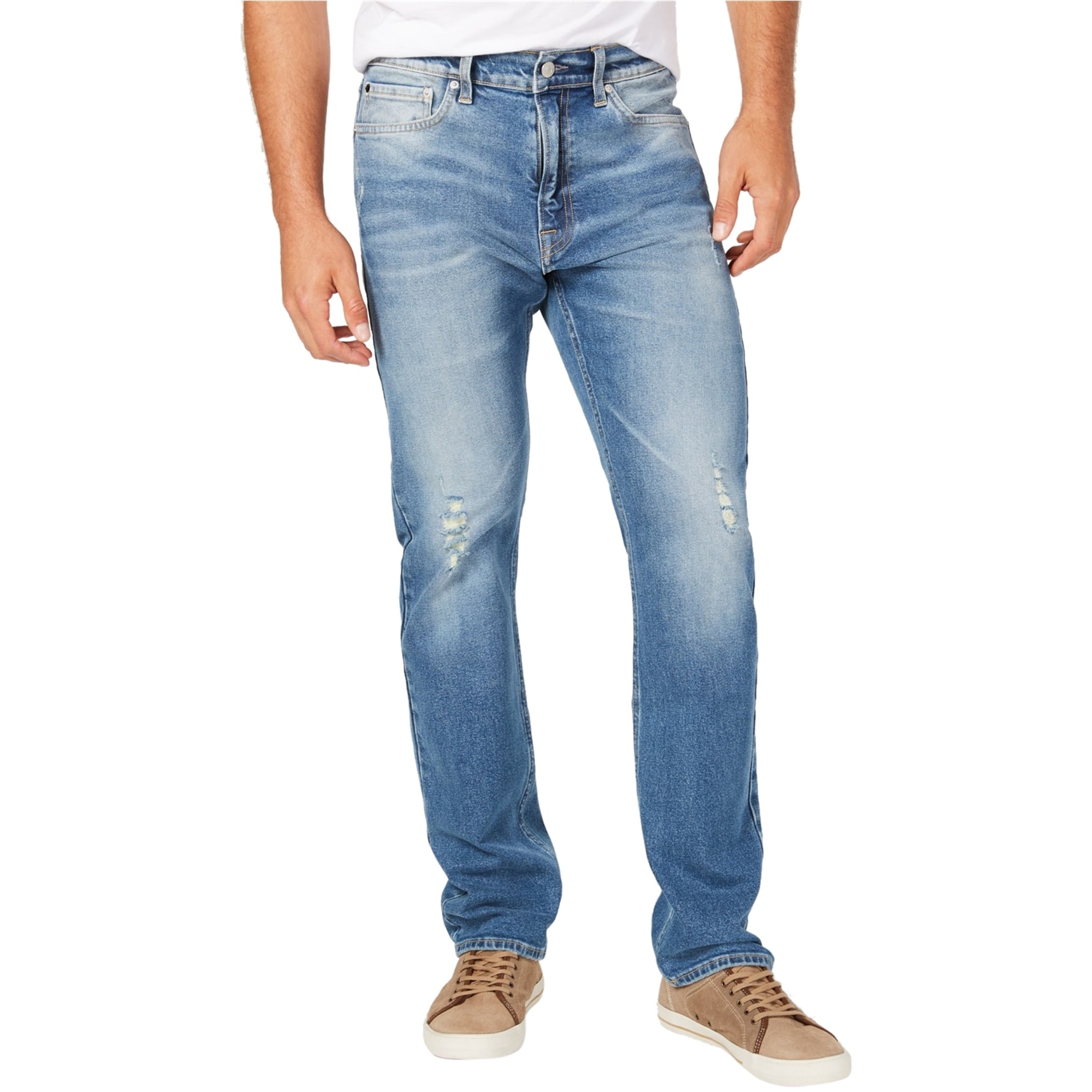 mens ripped straight leg jeans