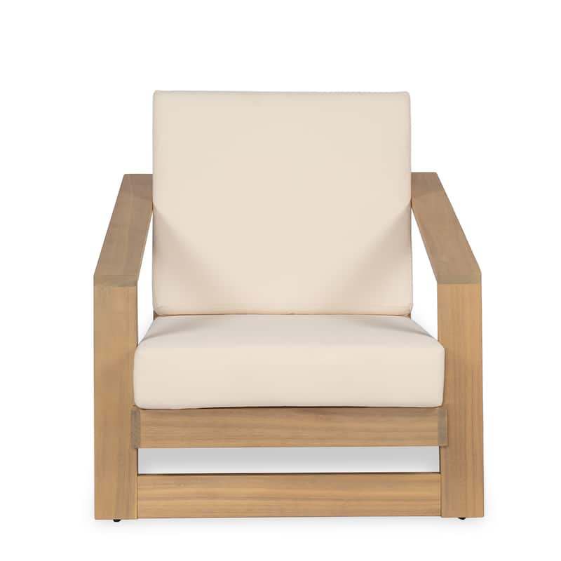 Christopher Knight Home-Lip Acacia Wood Patio Lounge Chair