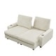 preview thumbnail 4 of 6, 74'' Wide Upholstered Chaise Lounge Loveseat with Adjustable Backrest