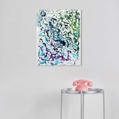 Wynwood Studio Canvas Abstract Ocean Color Flow Blue and Modern & Contemporary Wall Art Canvas Print
