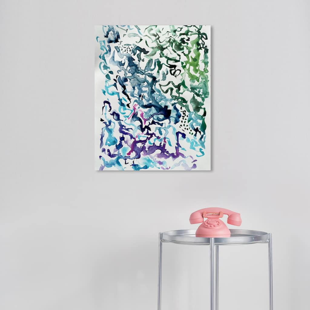 Wynwood Studio Canvas Abstract Ocean Color Flow Blue and Modern & Contemporary Wall Art Canvas Print