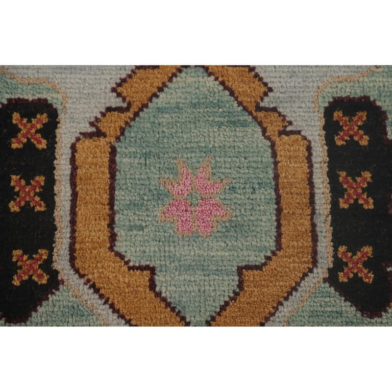 Light Green Heriz-Serapi Oriental Area Rug Handmade Wool Carpet - 8'11"x 11'9"