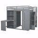 preview thumbnail 9 of 30, Full Size Bunk Bed with Wardrobe,Desk and Shelves
